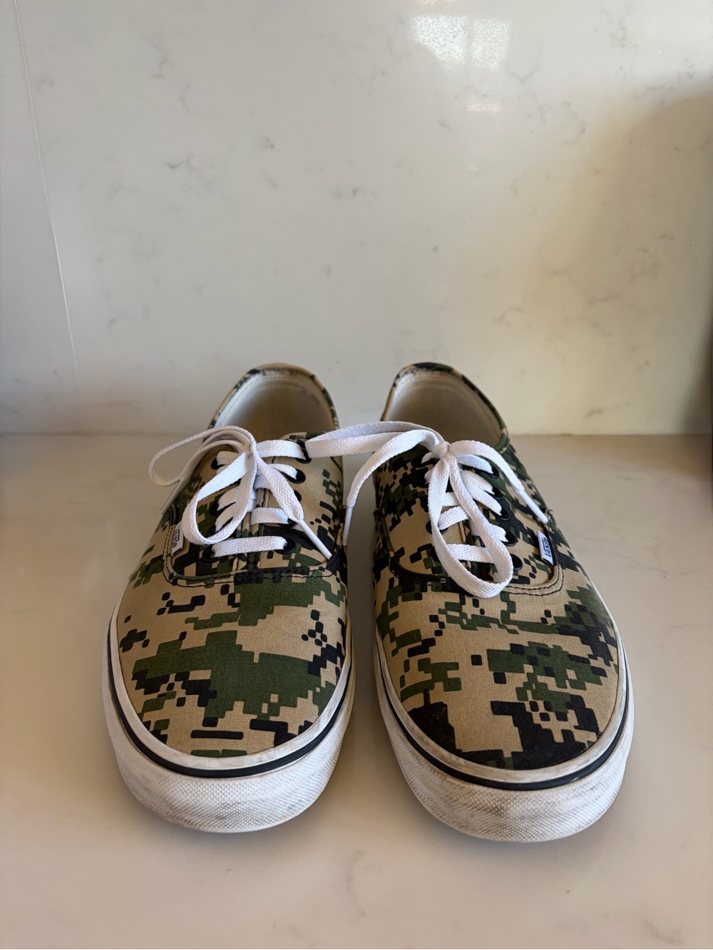 Men’s Vans - Camo Canvas Lace-Up Sneakers - Green